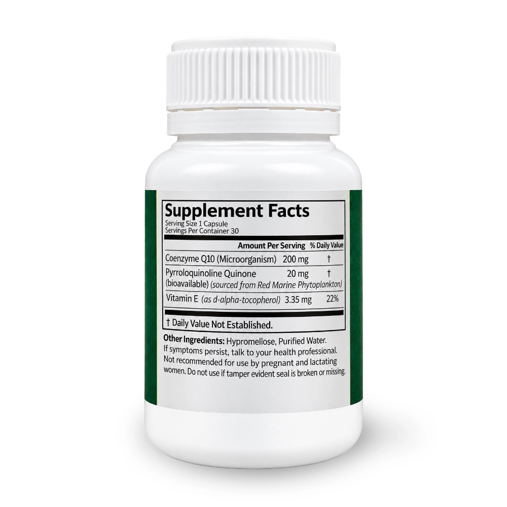 PQQ10 - Pyrroloquinoline Quinone & CoQ10 | 30 Capsules - Image 2